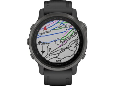 GARMIN GPS-Multifunktionsuhr "Fenix 6S Sapphire" Schwarz/Schiefergrau DLC Schwarz