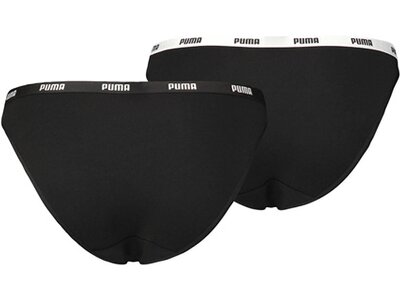 PUMA Damen Slip Iconic Bikini 2er-Pack Schwarz