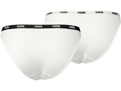 PUMA Damen Slip Iconic Bikini 2er-Pack Weiß