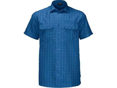 JACK WOLFSKIN Herren Wanderhemd "Thompson Shirt Men" Kurzarm Blau