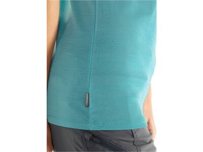 ICEBREAKER Damen Outdoor-Shirt "Tech Lite Short Sleeve Scoop Lines Landscape" Kurzarm Blau
