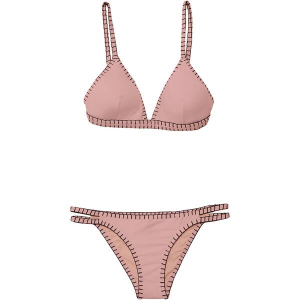 CHIEMSEE Bustier Bikini Set einfarbig mit Kontrastnaht › Pink  - Onlineshop Intersport